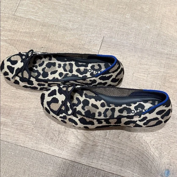 Rothy's Black and Cream Leopard Flats - Picture 2 of 3